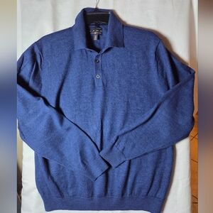 Club Room Navy Polo Sweater/Italian-Spun Yarn.sz Xl.